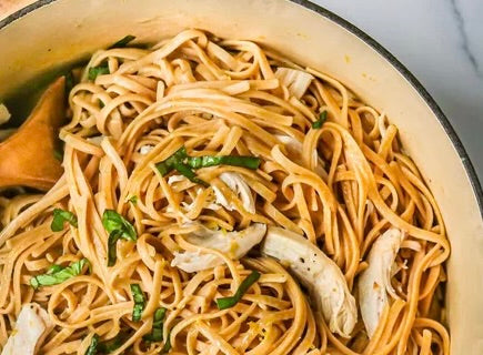 Lemon Linguine with Chicken and Basil