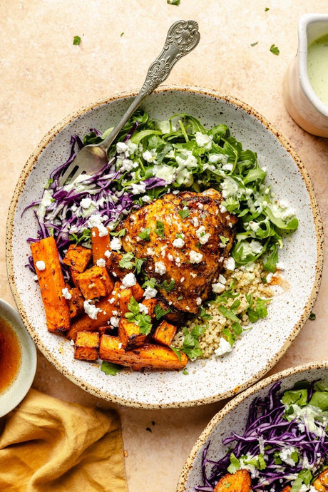 Sheet Pan Honey Chicken and Veggie Bowls